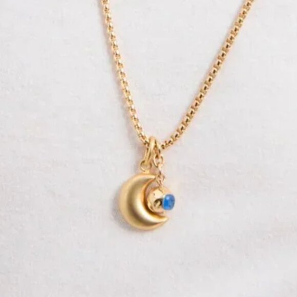 BEST Roxanne Assoulin La Lune Pendant Necklace Moon Charm Gold - Picture 1 of 5